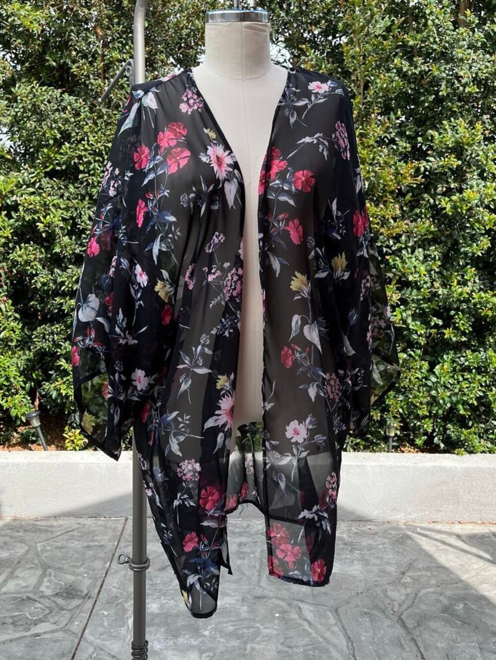 David and Young Sheer Floral Kimono Duster One Size Boho